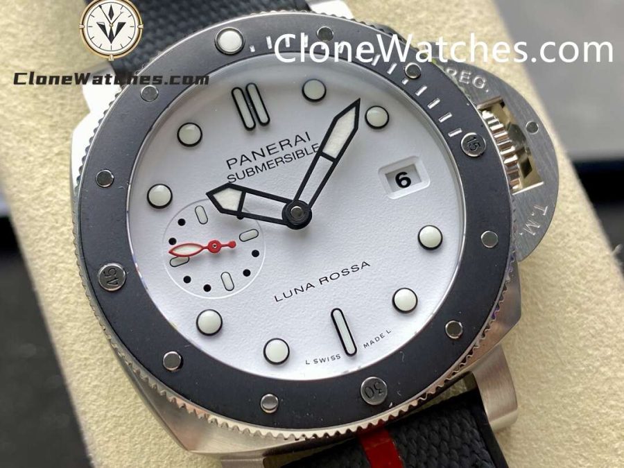 Panerai Super Clone Watches 1:1 Submersible Luna Rossa PAM01579 White Dial 42mm - Image 2