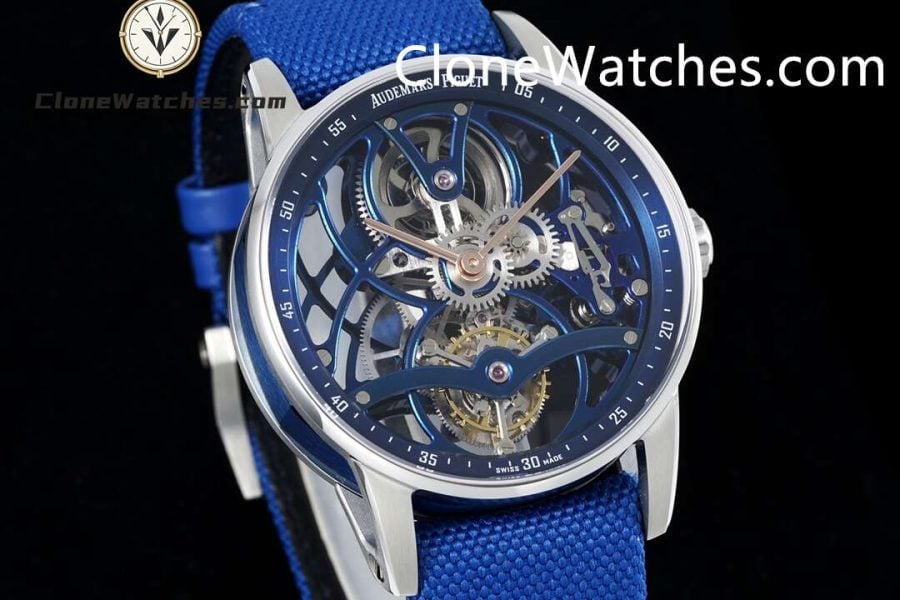 Audemars Piguet Super Clone Watches 1:1 Code 11.59 Tourbillon Blue Openworked 26600NB 41mm - Image 2