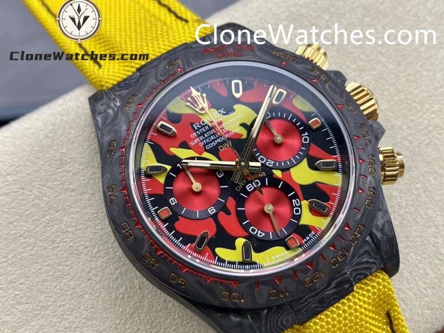 Modified Super Clone Watches 1:1 DiW Rolex Daytona NTPT Carbon "MILITARY YELLOW" - Image 2