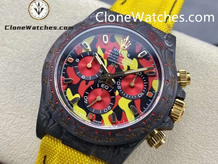 Modified Super Clone Watches 1:1 DiW Rolex Daytona NTPT Carbon "MILITARY YELLOW" - Image 3