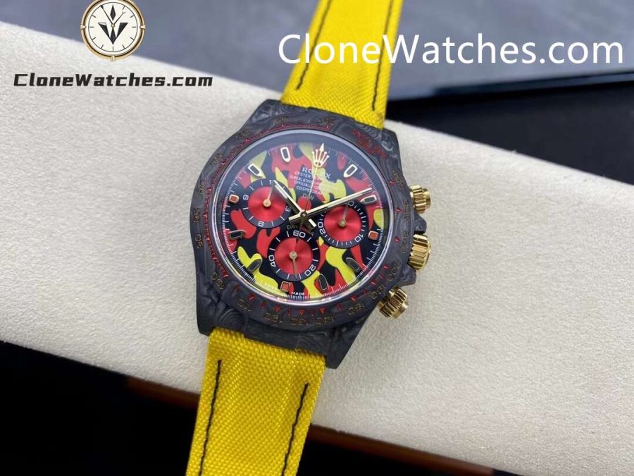 Modified Super Clone Watches 1:1 DiW Rolex Daytona NTPT Carbon "MILITARY YELLOW" - Image 4