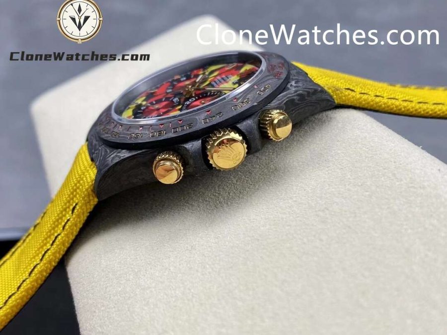 Modified Super Clone Watches 1:1 DiW Rolex Daytona NTPT Carbon "MILITARY YELLOW" - Image 6