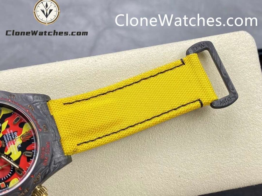 Modified Super Clone Watches 1:1 DiW Rolex Daytona NTPT Carbon "MILITARY YELLOW" - Image 9