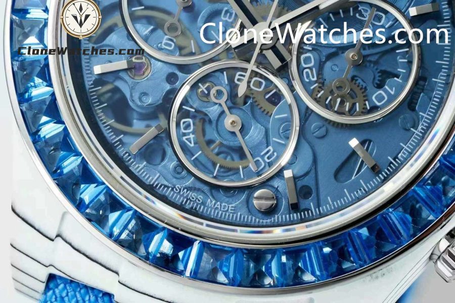 Modified Super Clone Watches 1:1 Sonic Rolex Daytona NTPT Carbon Fiber Skeleton Dial 4130 Movement - Image 5