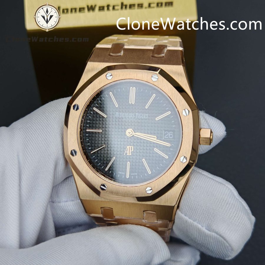 Audemars Piguet Super Clone Watches 1:1 Royal Oak"Jumbo" Extra-Thin "50th Anniversary" 16202 Smoked Grey Dial 39MM - Image 5