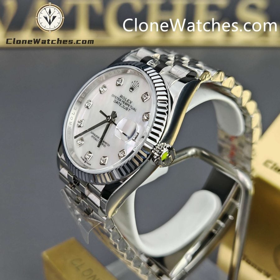 Rolex Super Clone Watches 1:1 DateJust Mother of Pearl Diamond Dial Jubilee 36MM M126234 - 0019 3235 Movement - Image 2