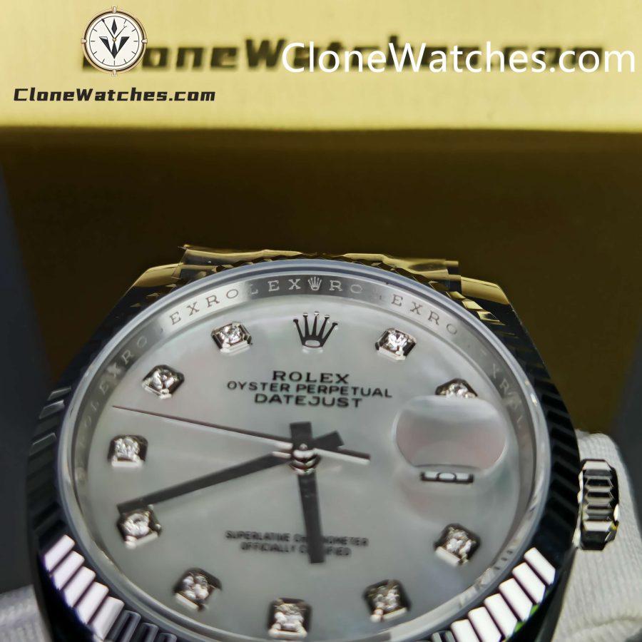 Rolex Super Clone Watches 1:1 DateJust Mother of Pearl Diamond Dial Jubilee 36MM M126234 - 0019 3235 Movement - Image 6