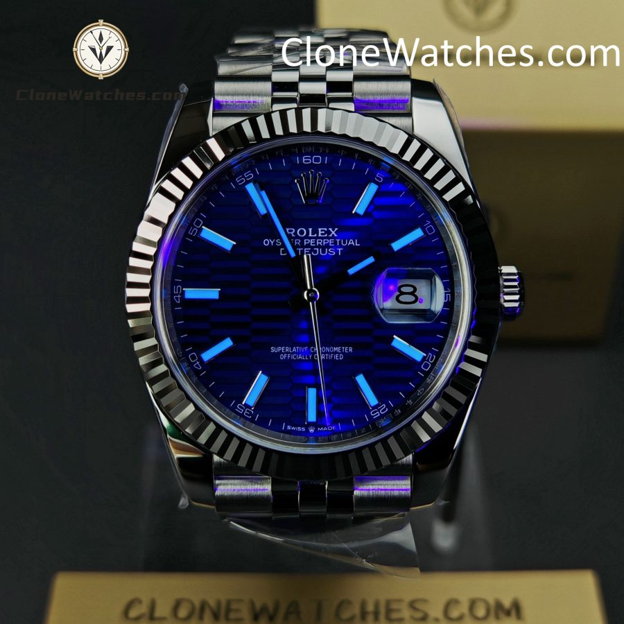 Rolex Super Clone Watches 1:1 DateJust Water Ripple Blue Dial m126334-0032 Jubilee 41MM 3235 Movement - Image 2