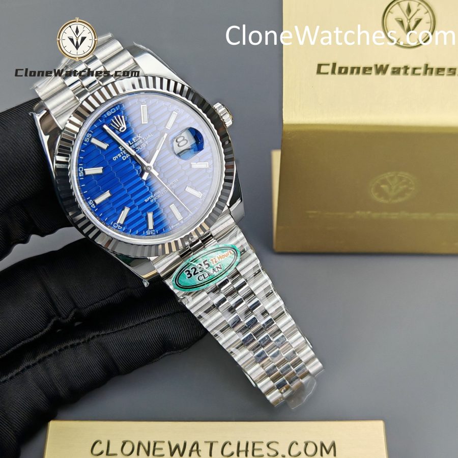 Rolex Super Clone Watches 1:1 DateJust Water Ripple Blue Dial m126334-0032 Jubilee 41MM 3235 Movement - Image 4