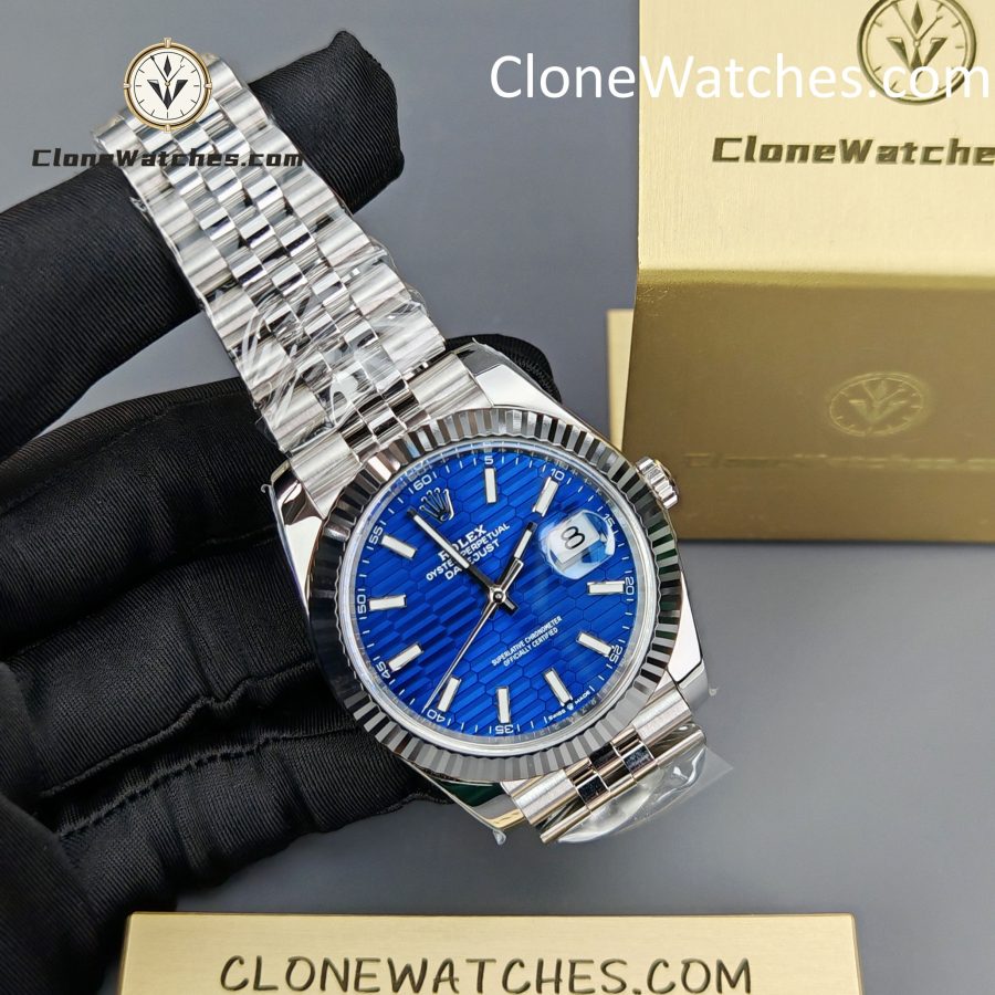 Rolex Super Clone Watches 1:1 DateJust Water Ripple Blue Dial m126334-0032 Jubilee 41MM 3235 Movement - Image 5