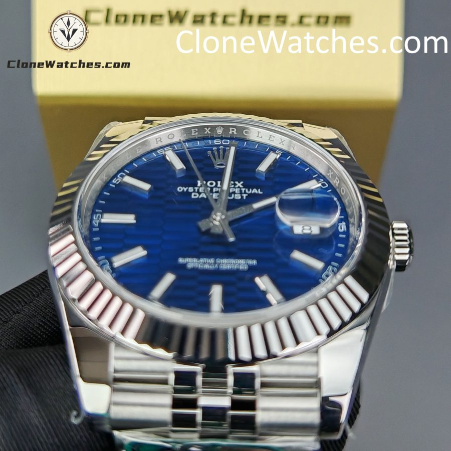 Rolex Super Clone Watches 1:1 DateJust Water Ripple Blue Dial m126334-0032 Jubilee 41MM 3235 Movement - Image 14