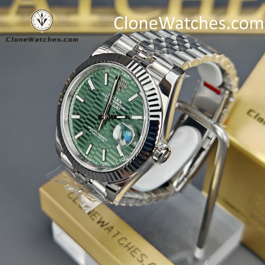 Rolex Super Clone Watch 1:1 DateJust Water Ripple Green Dial m126334-0030 Jubilee 41MM 3235 Movement - Image 3