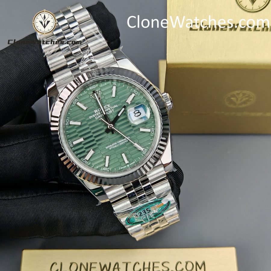 Rolex Super Clone Watch 1:1 DateJust Water Ripple Green Dial m126334-0030 Jubilee 41MM 3235 Movement - Image 6