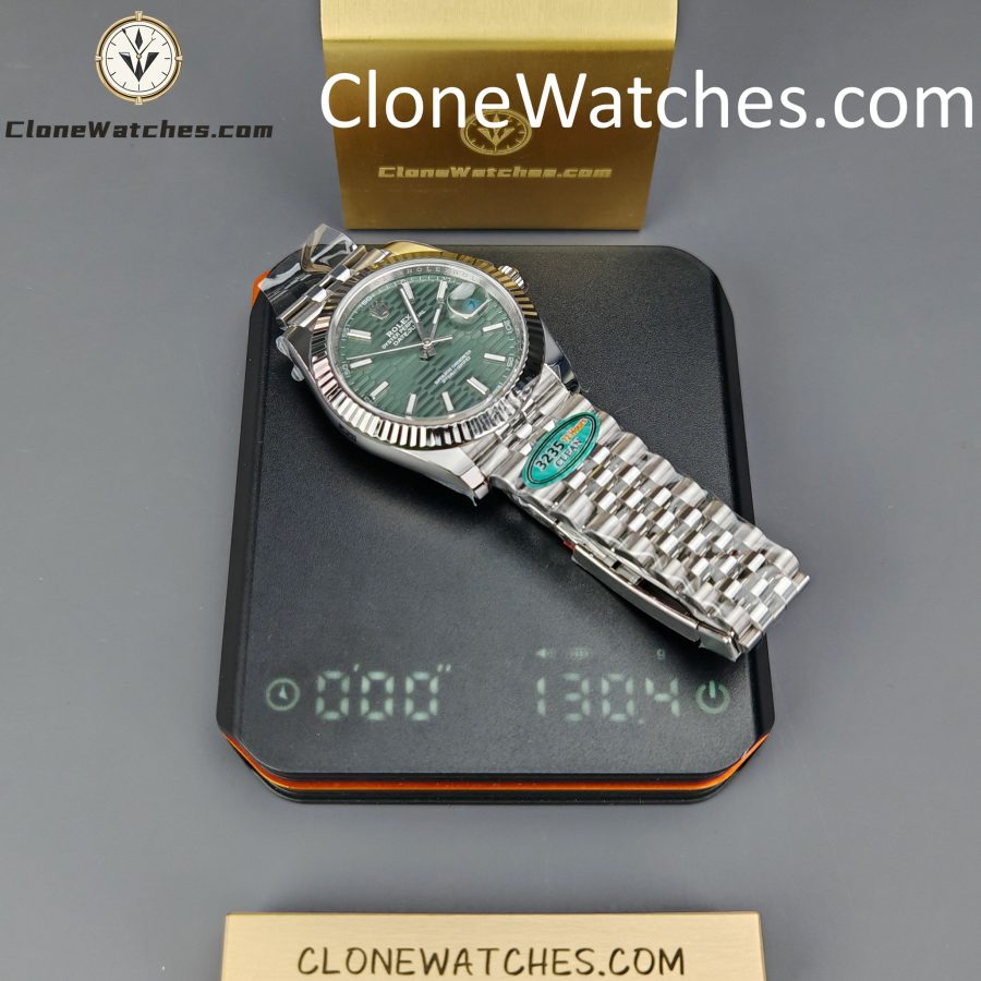 Rolex Super Clone Watch 1:1 DateJust Water Ripple Green Dial m126334-0030 Jubilee 41MM 3235 Movement - Image 14