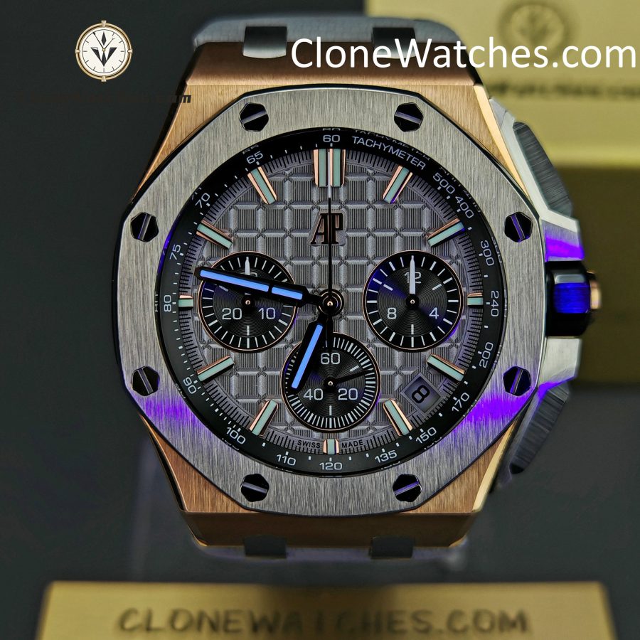 Audemars Piguet Super Clone Watches 1:1 Royal Oak Offshore Rose Gold Gray Dial 26420 Selfwinding Chronograph - Image 2