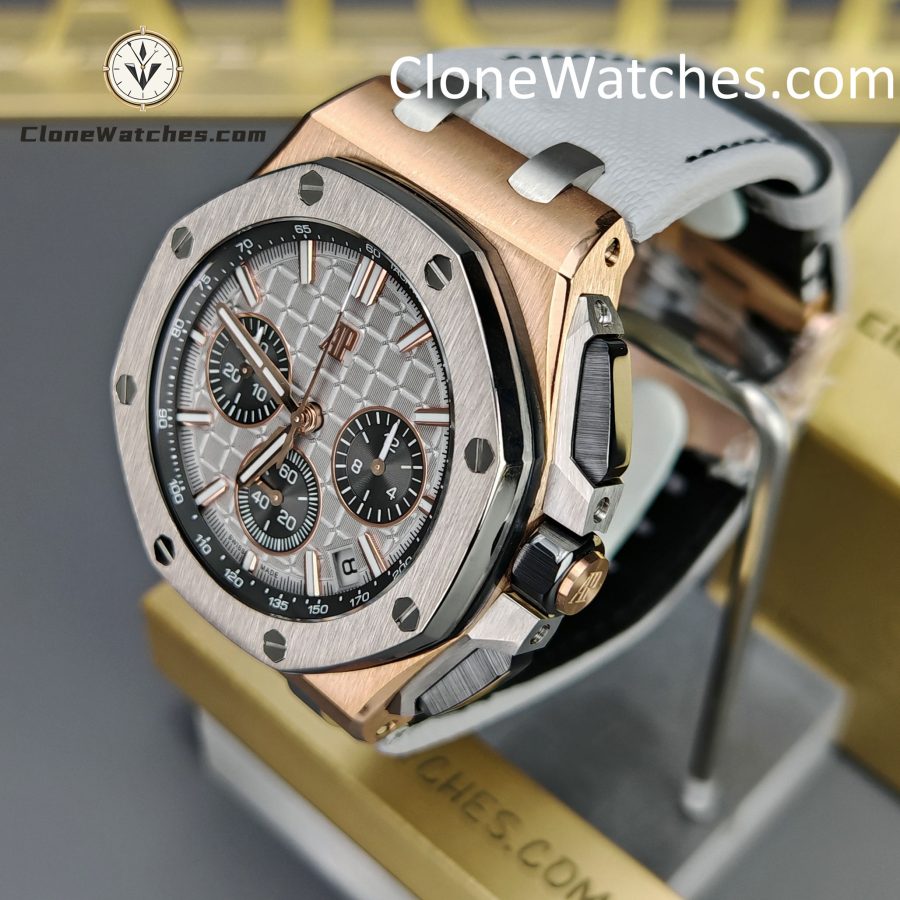Audemars Piguet Super Clone Watches 1:1 Royal Oak Offshore Rose Gold Gray Dial 26420 Selfwinding Chronograph - Image 3