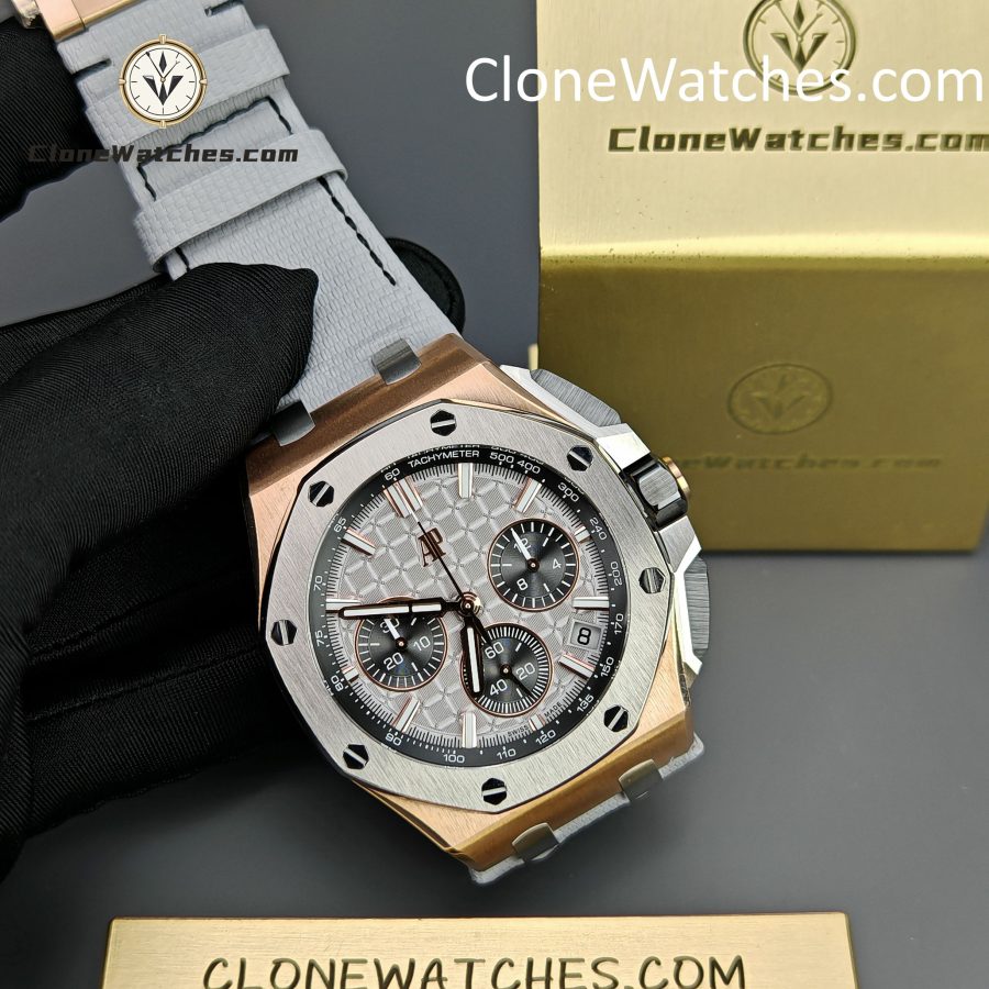 Audemars Piguet Super Clone Watches 1:1 Royal Oak Offshore Rose Gold Gray Dial 26420 Selfwinding Chronograph - Image 5