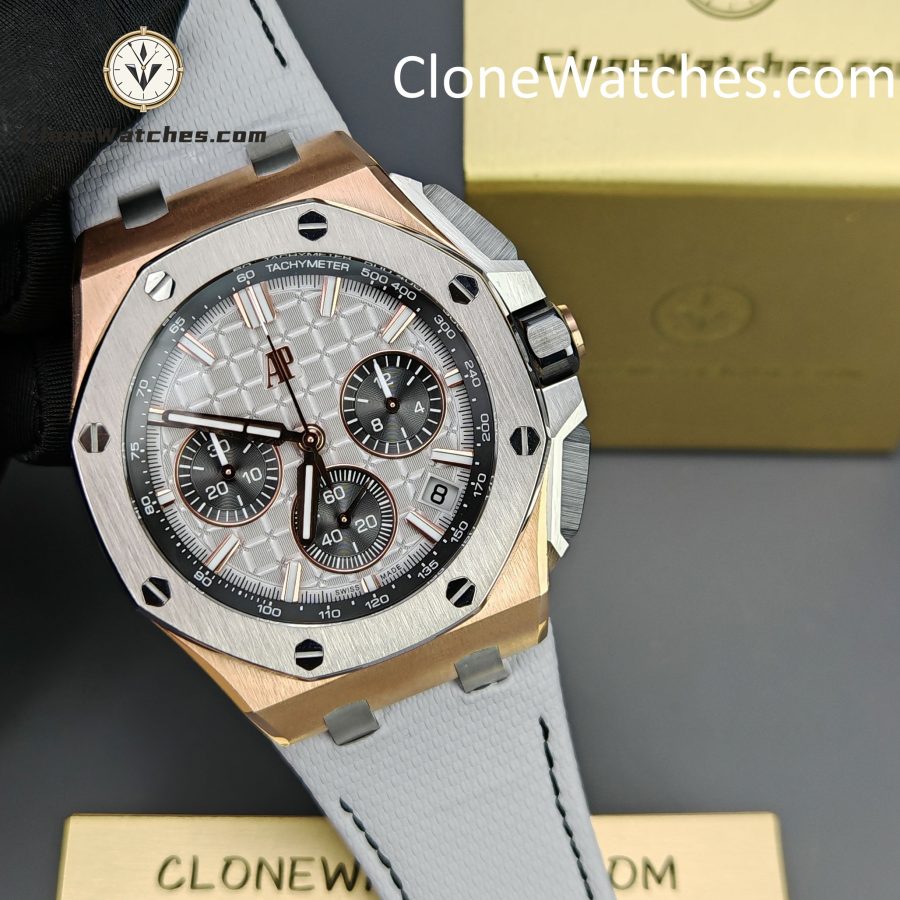 Audemars Piguet Super Clone Watches 1:1 Royal Oak Offshore Rose Gold Gray Dial 26420 Selfwinding Chronograph - Image 6