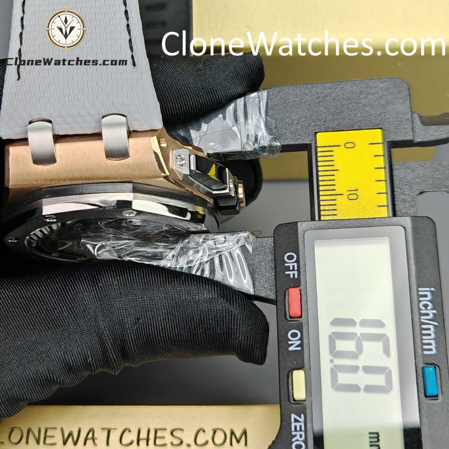 Audemars Piguet Super Clone Watches 1:1 Royal Oak Offshore Rose Gold Gray Dial 26420 Selfwinding Chronograph - Image 13