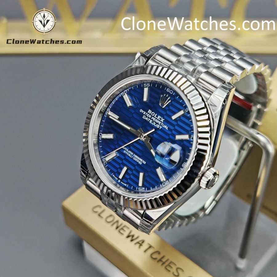 Rolex Super Clone Watches 1:1 DateJust Water Ripple Blue Dial m126334-0032 Jubilee 41MM 3235 Movement - Image 3