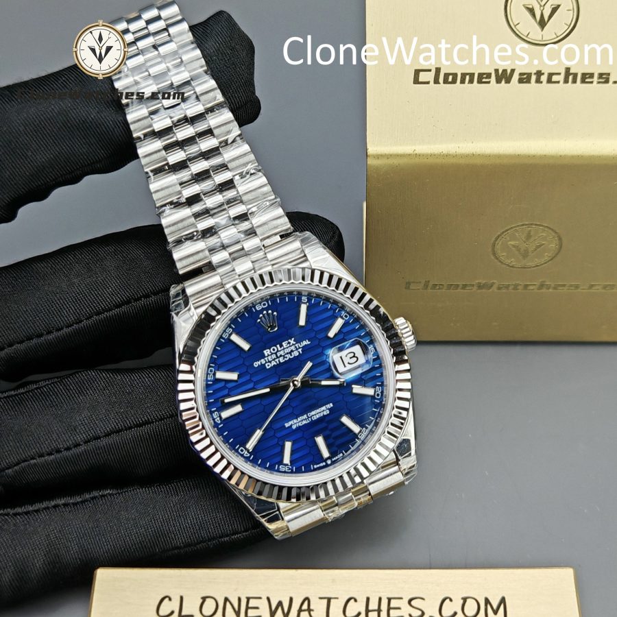 Rolex Super Clone Watches 1:1 DateJust Water Ripple Blue Dial m126334-0032 Jubilee 41MM 3235 Movement - Image 5