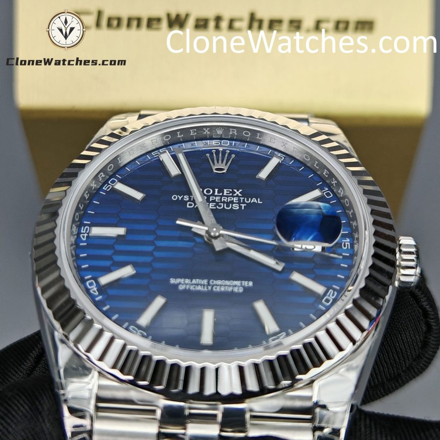 Rolex Super Clone Watches 1:1 DateJust Water Ripple Blue Dial m126334-0032 Jubilee 41MM 3235 Movement - Image 14