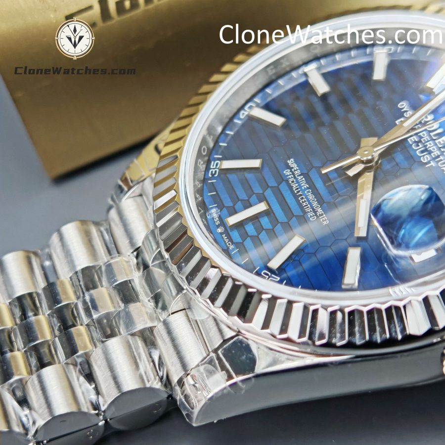 Rolex Super Clone Watches 1:1 DateJust Water Ripple Blue Dial m126334-0032 Jubilee 41MM 3235 Movement - Image 15