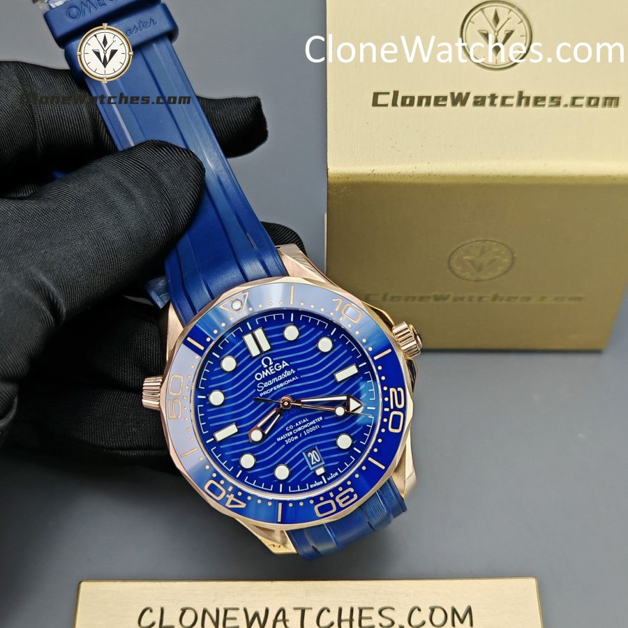 OMEGA Super Clone Watches 1:1 Seamaster Diver 300M Rose Gold 210.62.42.20.03.001 42MM - Image 5