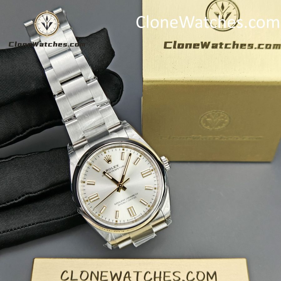 Rolex Super Clone Watches 1:1 Oyster Perpetual Silver Dial 36mm m126000-0001 3230 Movement - Image 5