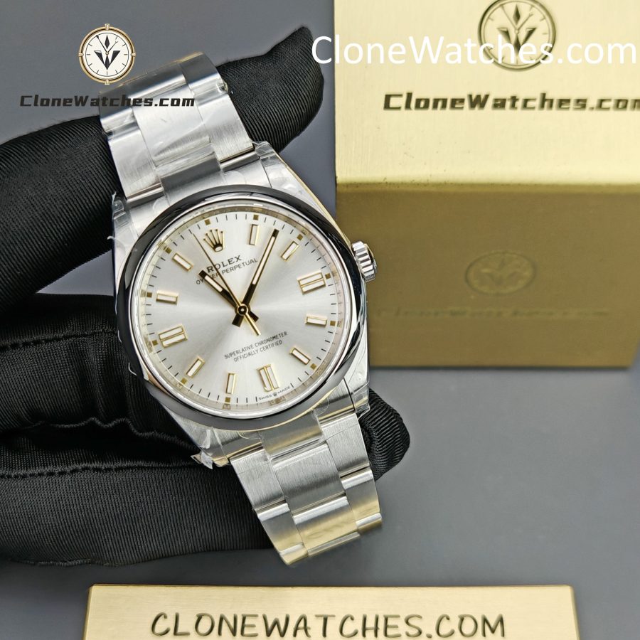Rolex Super Clone Watches 1:1 Oyster Perpetual Silver Dial 36mm m126000-0001 3230 Movement - Image 6