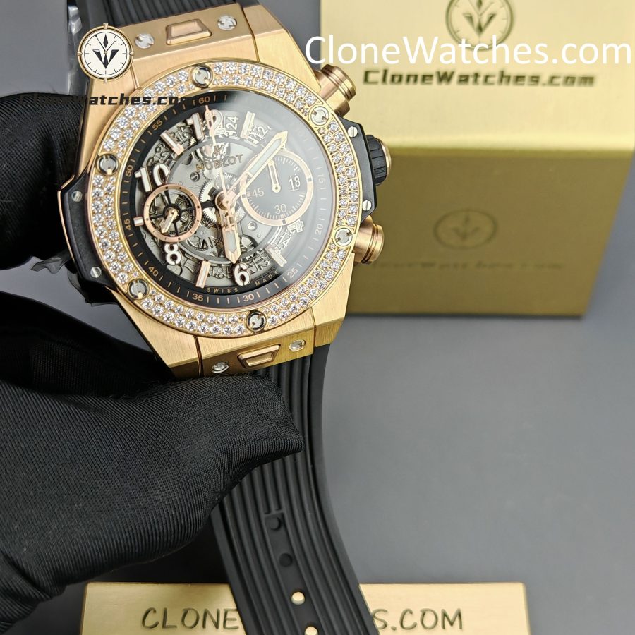 Hublot Super Clone Watches 1:1 Big Bang Unico King Gold Diamonds 42 mm 441.OX.1181.RX.1104 - Image 4