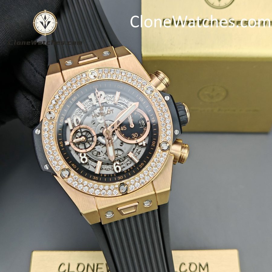 Hublot Super Clone Watches 1:1 Big Bang Unico King Gold Diamonds 42 mm 441.OX.1181.RX.1104 - Image 5
