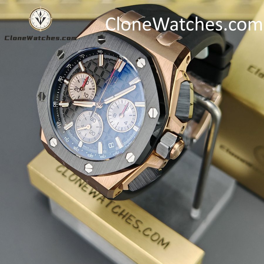 Audemars Piguet Super Clone Watches 1:1 Royal Oak Offshore Rose Gold Black Dial 26420 Selfwinding Chronograph - Image 3