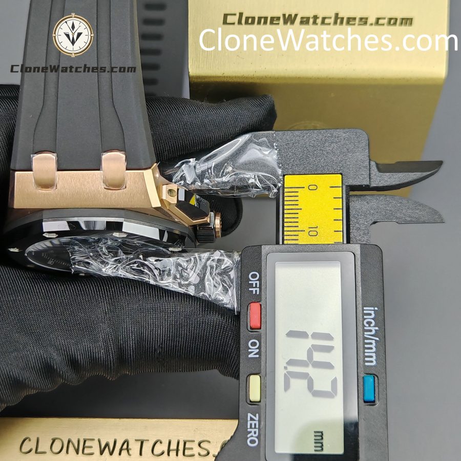 Audemars Piguet Super Clone Watches 1:1 Royal Oak Offshore Rose Gold Black Dial 26420 Selfwinding Chronograph - Image 14