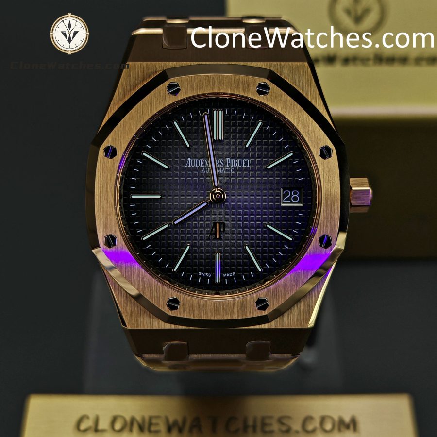 Audemars Piguet Super Clone Watches 1:1 Royal Oak"Jumbo" Extra-Thin "50th Anniversary" 16202 Smoked Grey Dial 39MM - Image 2