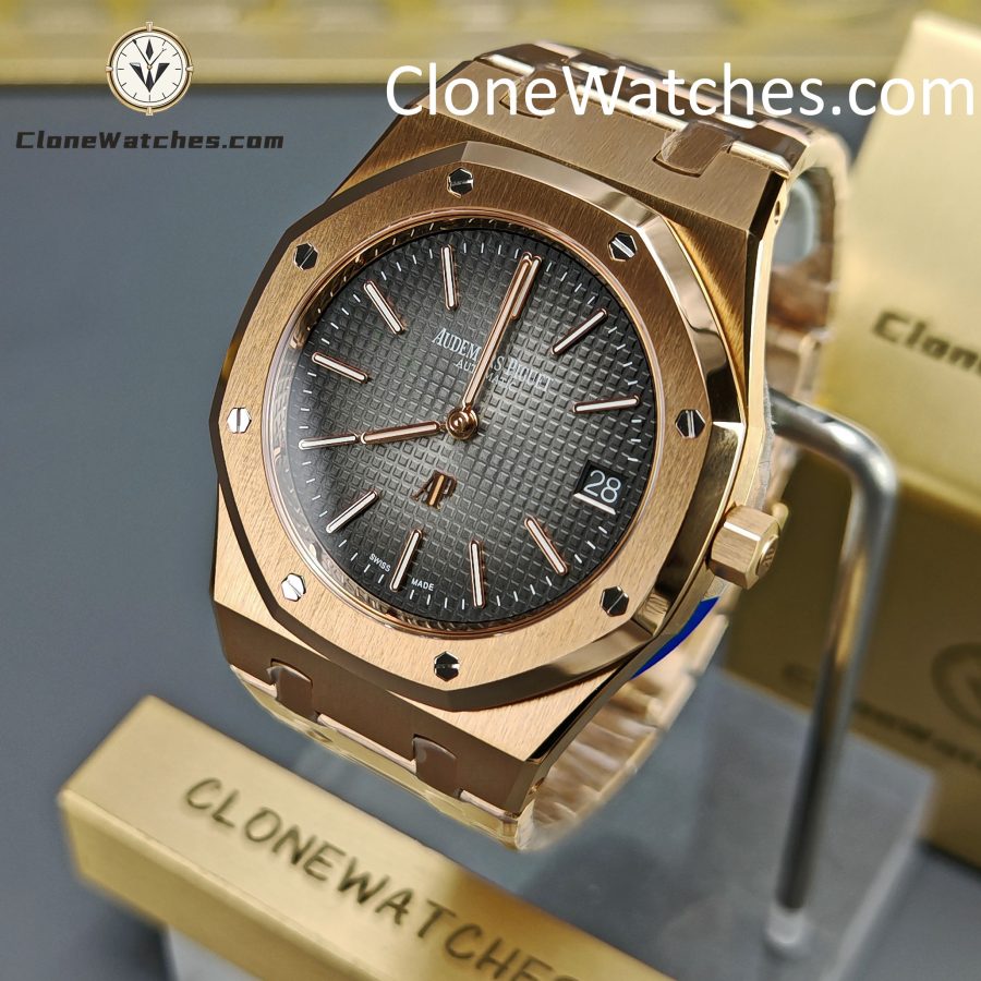 Audemars Piguet Super Clone Watches 1:1 Royal Oak"Jumbo" Extra-Thin "50th Anniversary" 16202 Smoked Grey Dial 39MM - Image 3