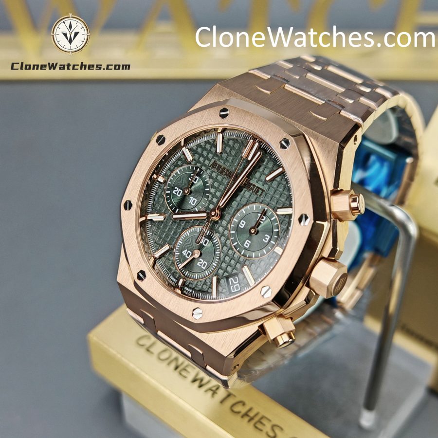 Audemars Piguet Super Clone Watches 1:1 Royal Oak Rose Gold 26240 Green Dial - Image 3