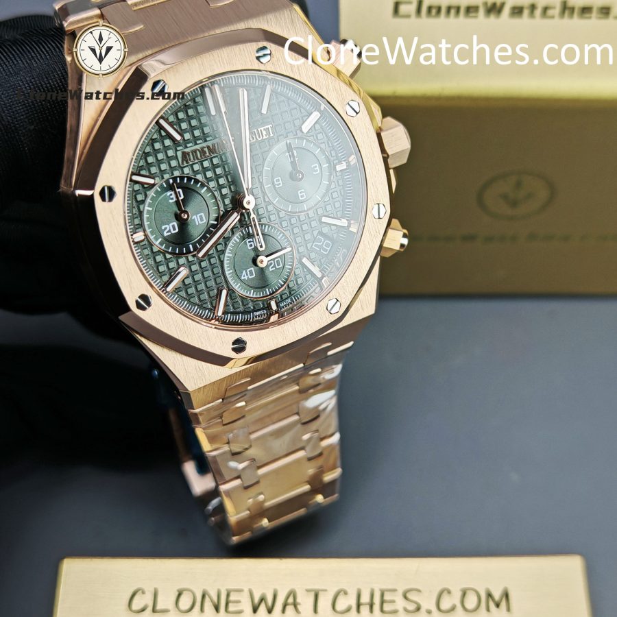 Audemars Piguet Super Clone Watches 1:1 Royal Oak Rose Gold 26240 Green Dial - Image 4