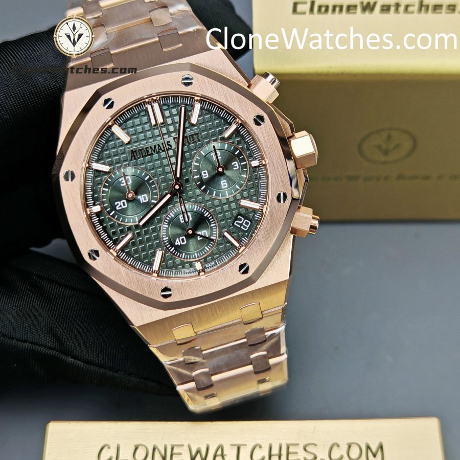 Audemars Piguet Super Clone Watches 1:1 Royal Oak Rose Gold 26240 Green Dial - Image 5