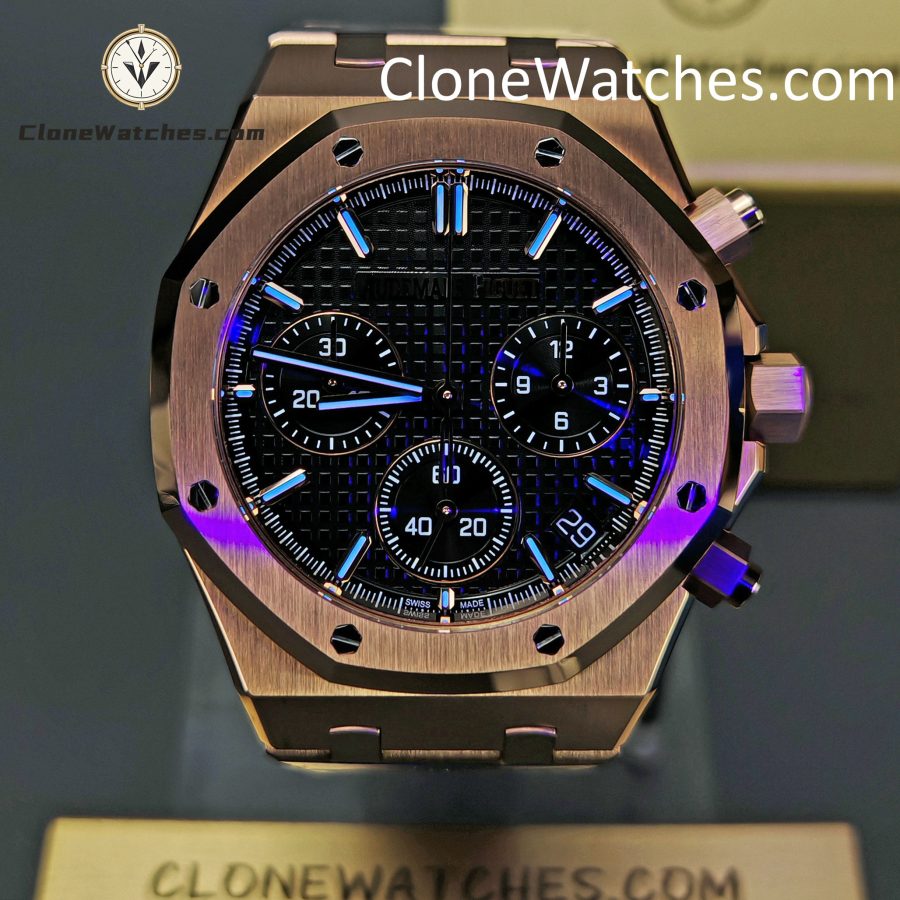 Audemars Piguet Super Clone Watches 1:1 Royal Oak Rose Gold 26240 Black Dial - Image 2