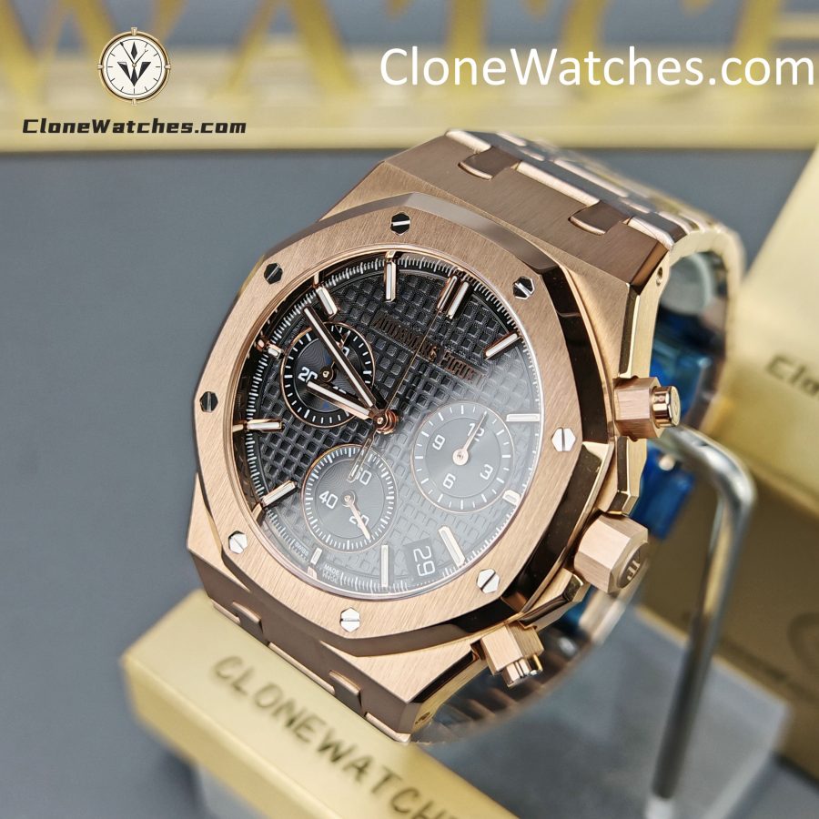 Audemars Piguet Super Clone Watches 1:1 Royal Oak Rose Gold 26240 Black Dial - Image 3