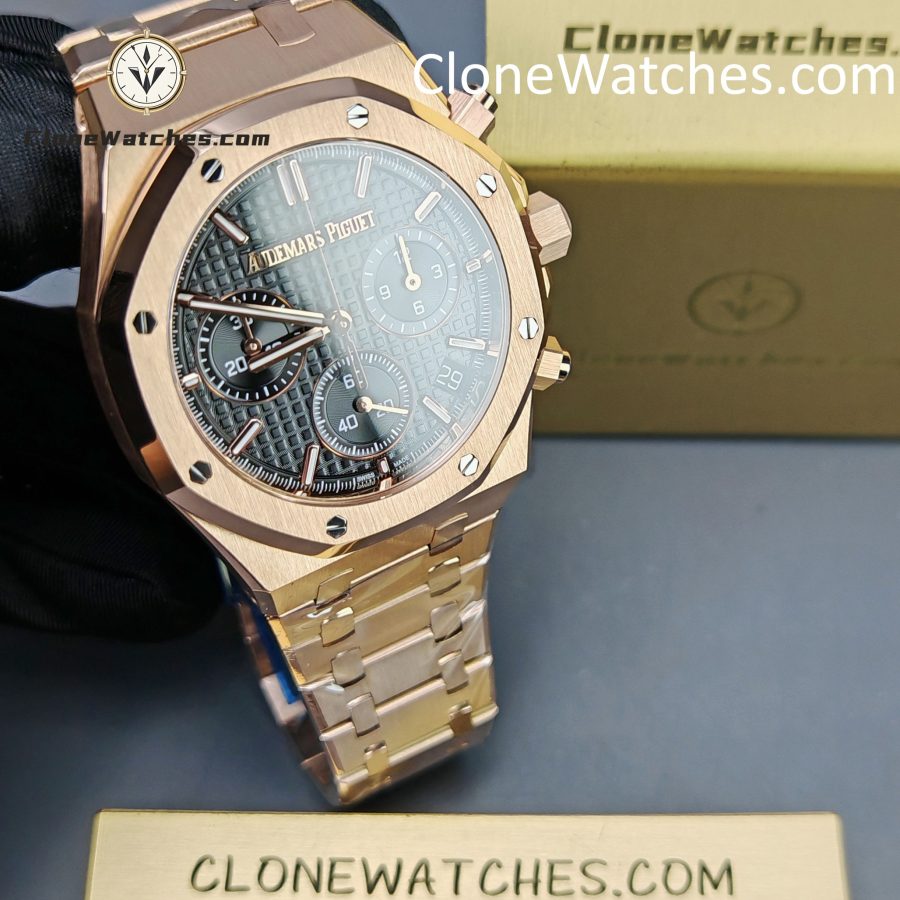 Audemars Piguet Super Clone Watches 1:1 Royal Oak Rose Gold 26240 Black Dial - Image 4