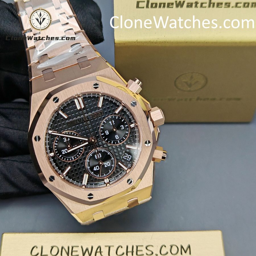 Audemars Piguet Super Clone Watches 1:1 Royal Oak Rose Gold 26240 Black Dial - Image 5