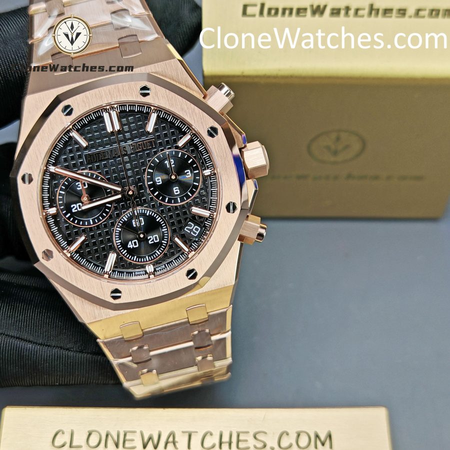 Audemars Piguet Super Clone Watches 1:1 Royal Oak Rose Gold 26240 Black Dial - Image 6