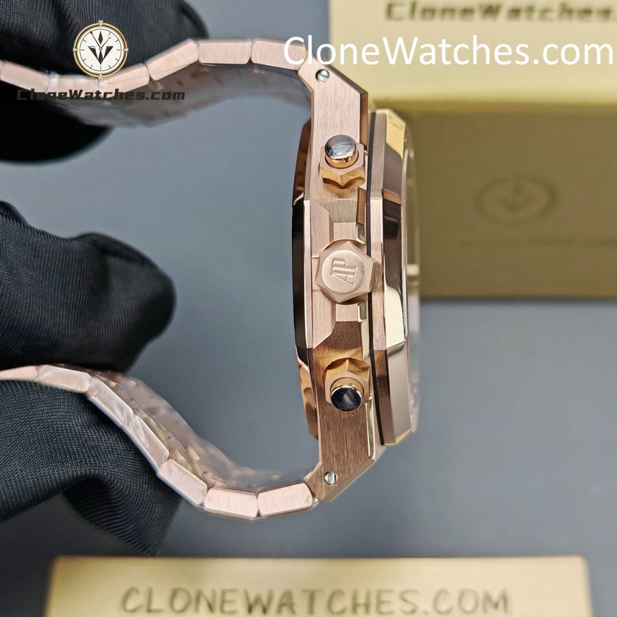 Audemars Piguet Super Clone Watches 1:1 Royal Oak Rose Gold 26240 Black Dial - Image 8
