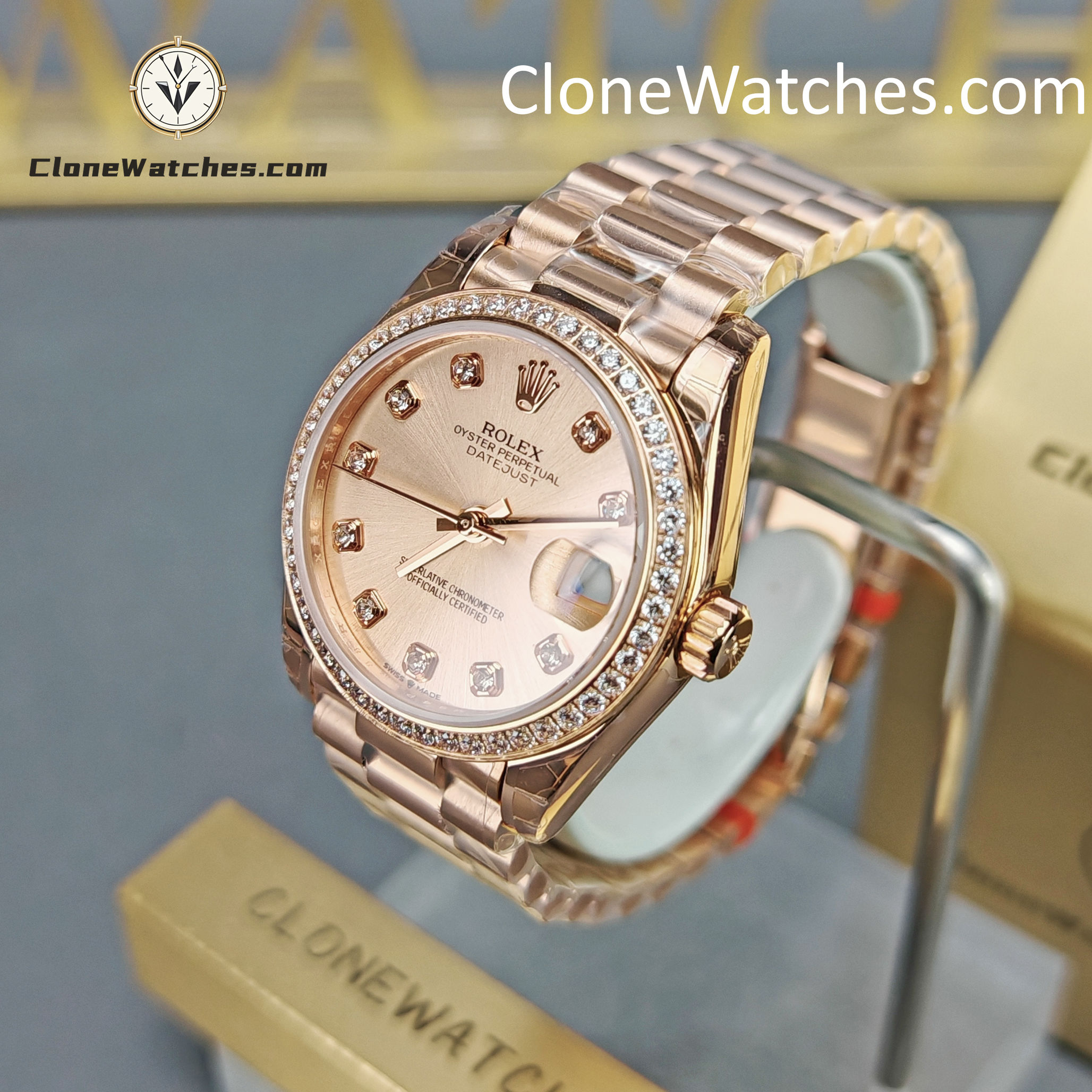 Rolex Super Clone Watches 1:1 DateJust m278285rbr-0025 President 31MM 2236 Movement - Image 2