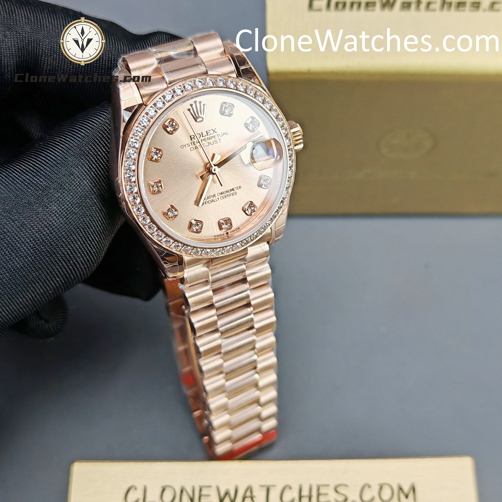 Rolex Super Clone Watches 1:1 DateJust m278285rbr-0025 President 31MM 2236 Movement - Image 3