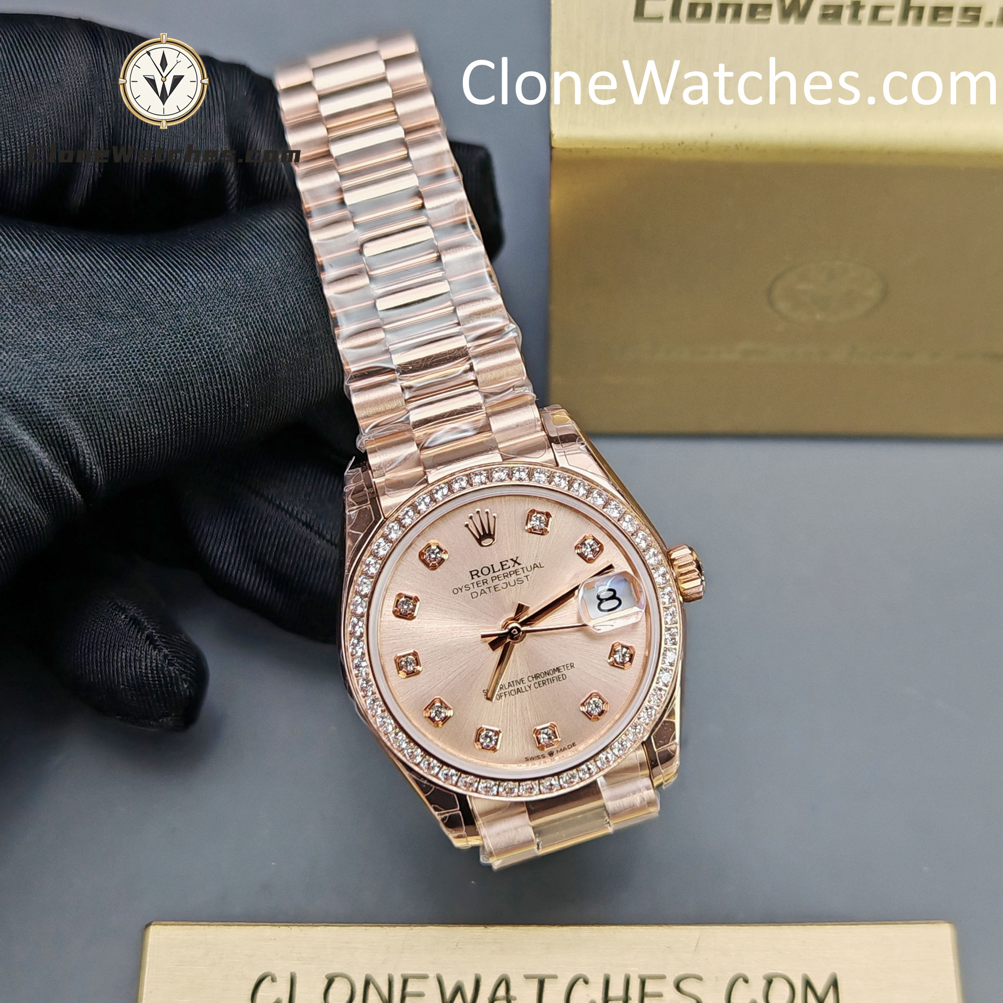 Rolex Super Clone Watches 1:1 DateJust m278285rbr-0025 President 31MM 2236 Movement - Image 4