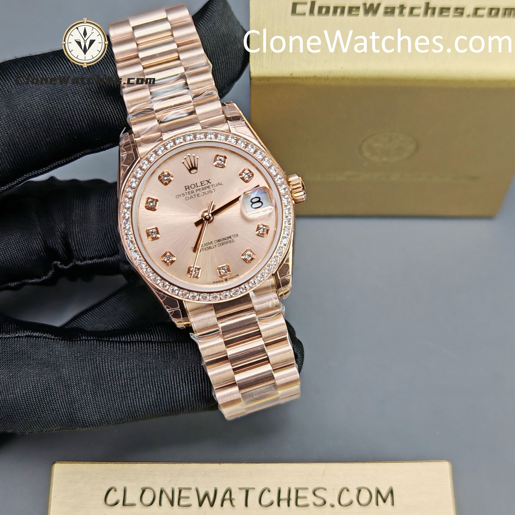 Rolex Super Clone Watches 1:1 DateJust m278285rbr-0025 President 31MM 2236 Movement - Image 5