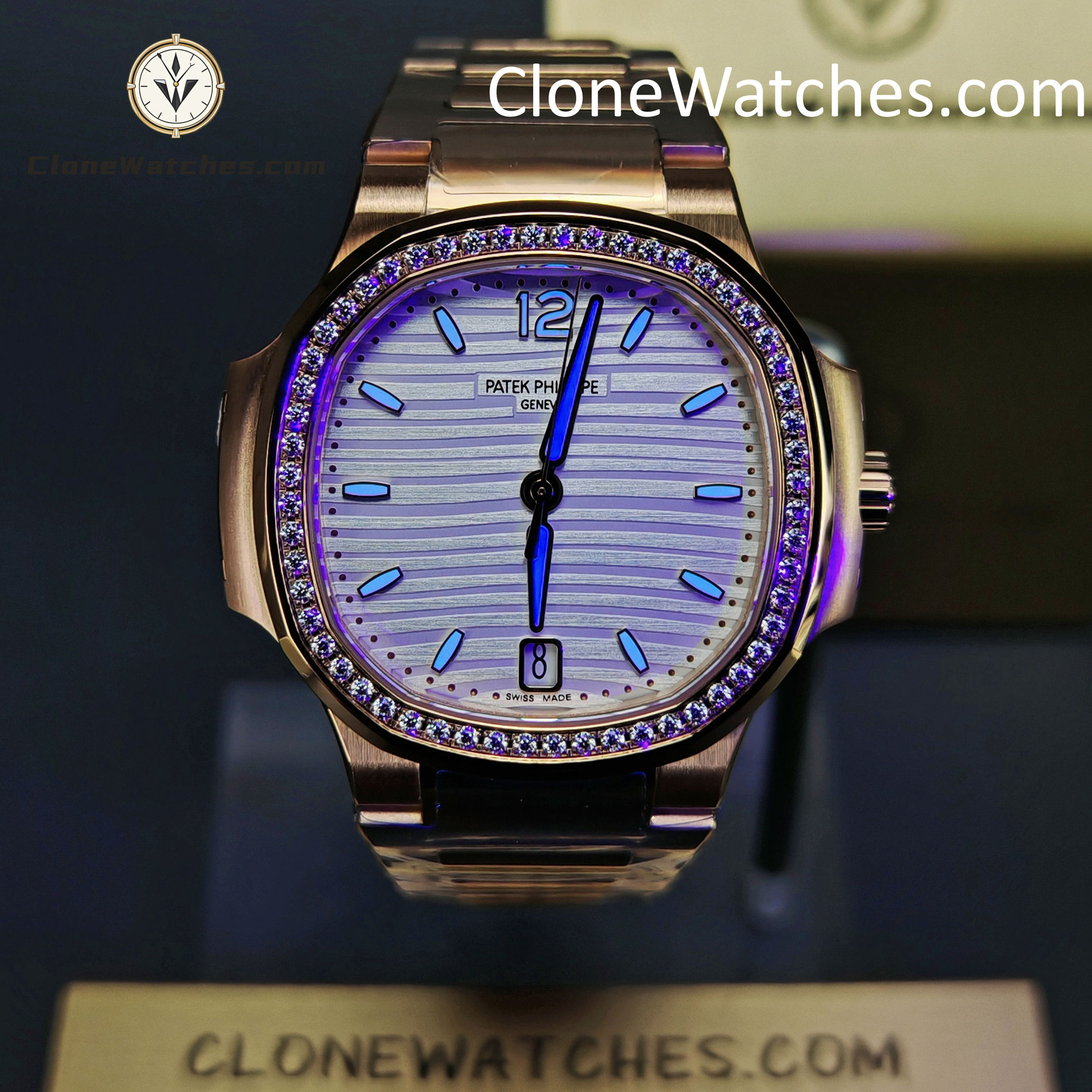 Patek Philippe Super Clone Watches 1:1 Nautilus Rose Gold White Dial 7118/1200R-001 35.2 mm - Image 2